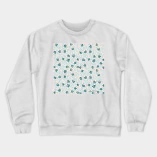 Pastel Blue Bunnies and Sky Blue Carrots on Cotton Candy Pink Easter Pattern Crewneck Sweatshirt